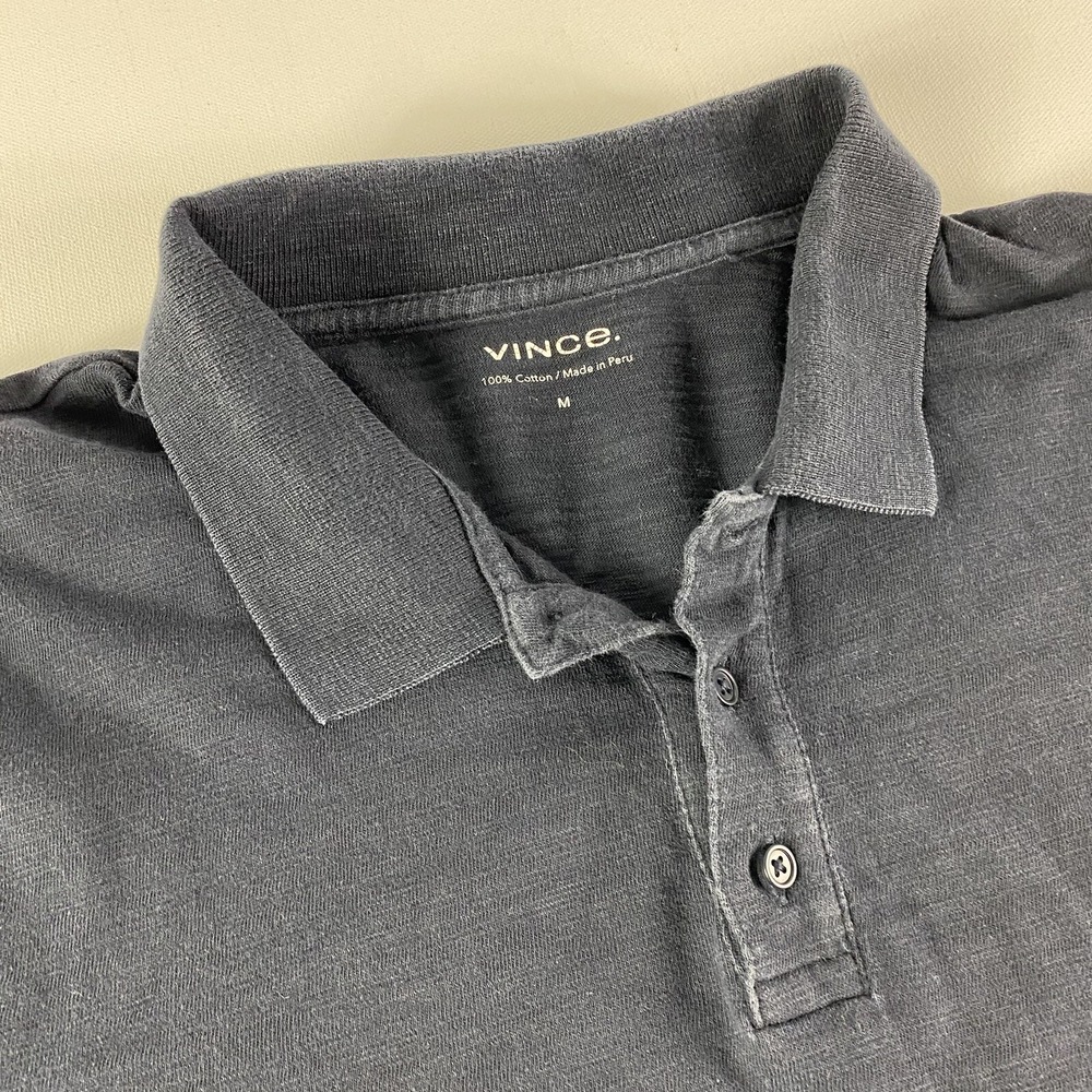 Vince Polo Shirt Mens XL Black Short Sleeve Cotton Designer